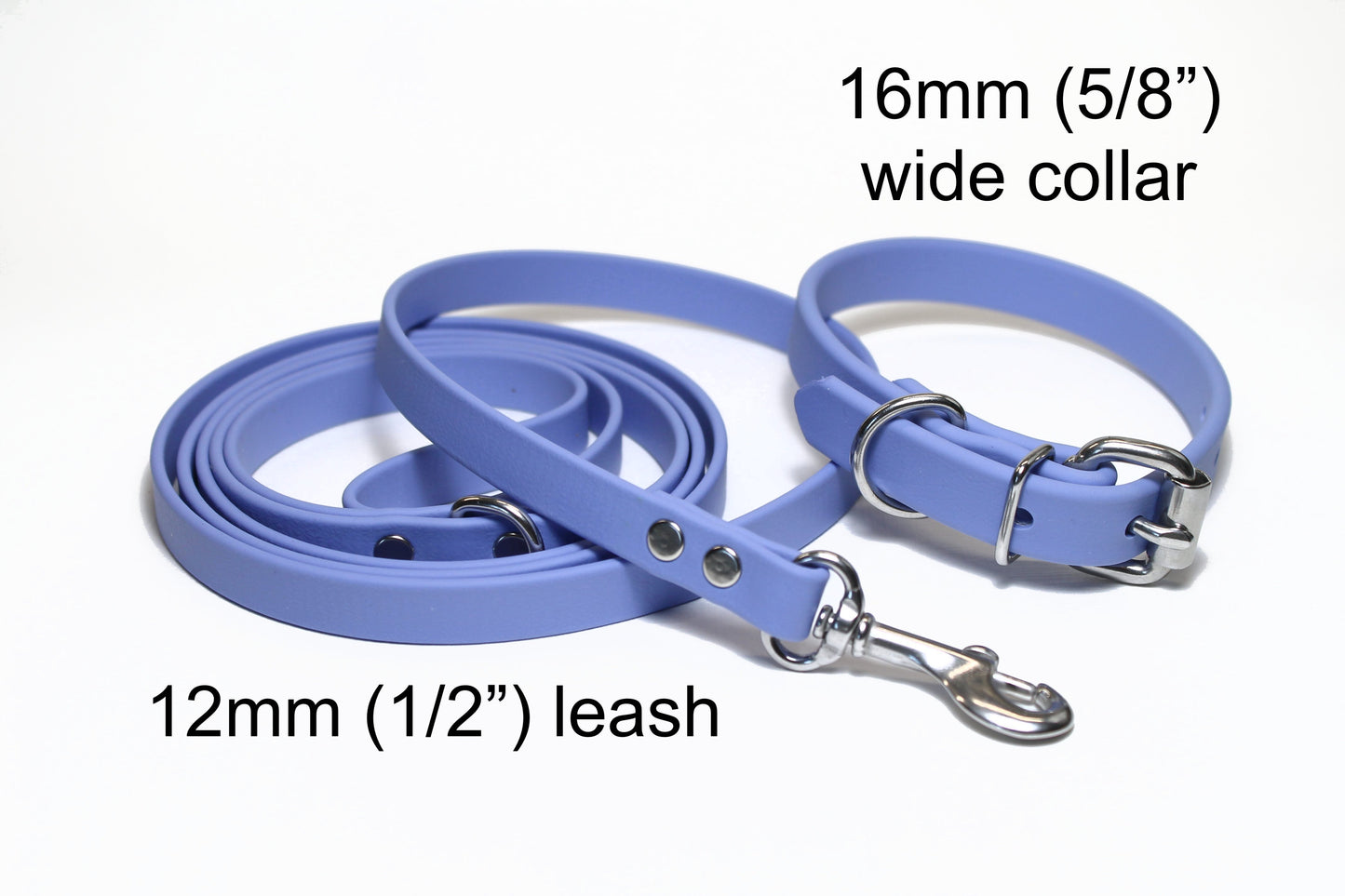 Periwinkle Biothane Dog Collar - 5/8"(16mm) wide