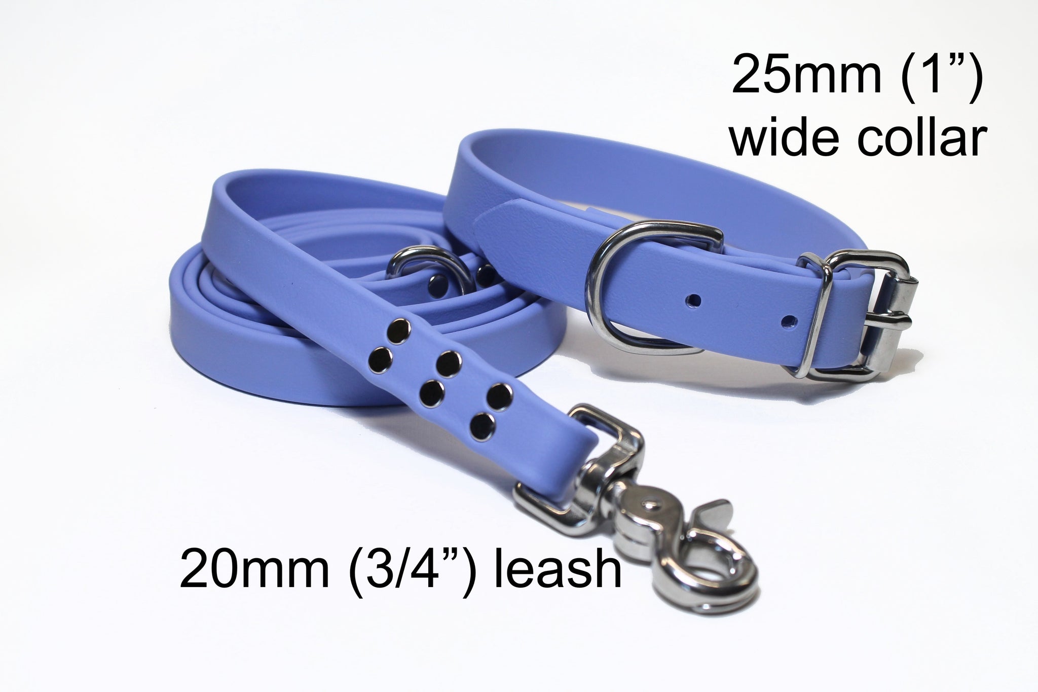 **NEW Periwinkle Biothane Dog Collar - 1 inch (25mm) wide