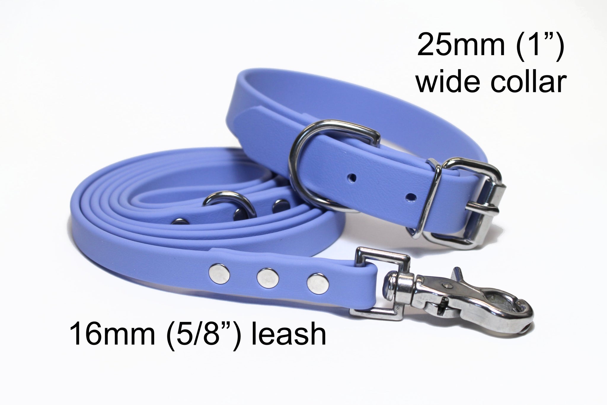 **NEW Periwinkle Biothane Dog Collar - 1 inch (25mm) wide