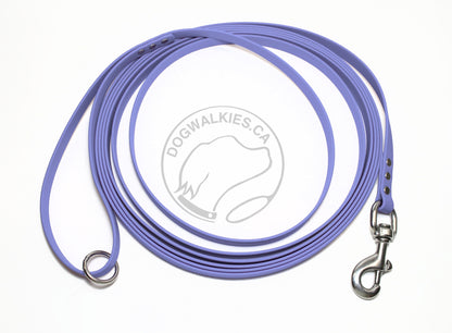 Lighter Weight Waterproof Tracking Recall Long Line - leash for smaller dog or cats - 3/8" (9mm) Biothane