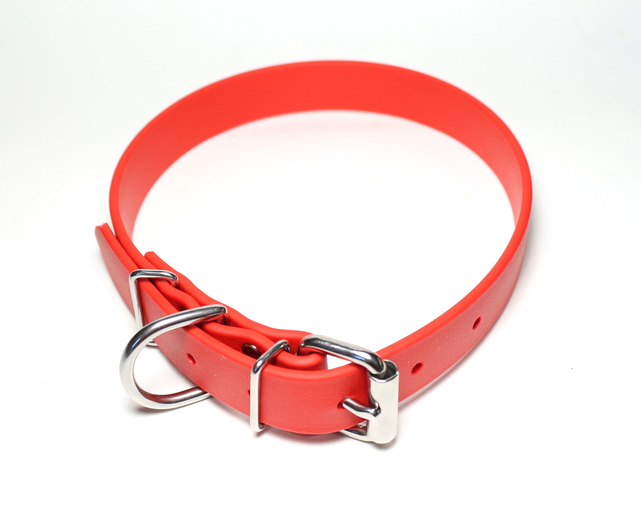 Poppy Red Biothane Dog Collar - 1 inch (25mm) wide