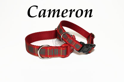 Cameron clan tartan - dog collar