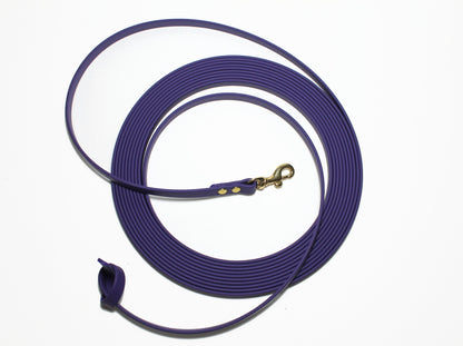 Lighter Weight Waterproof Tracking Recall Long Line - leash for smaller dog or cats - 3/8" (9mm) Biothane