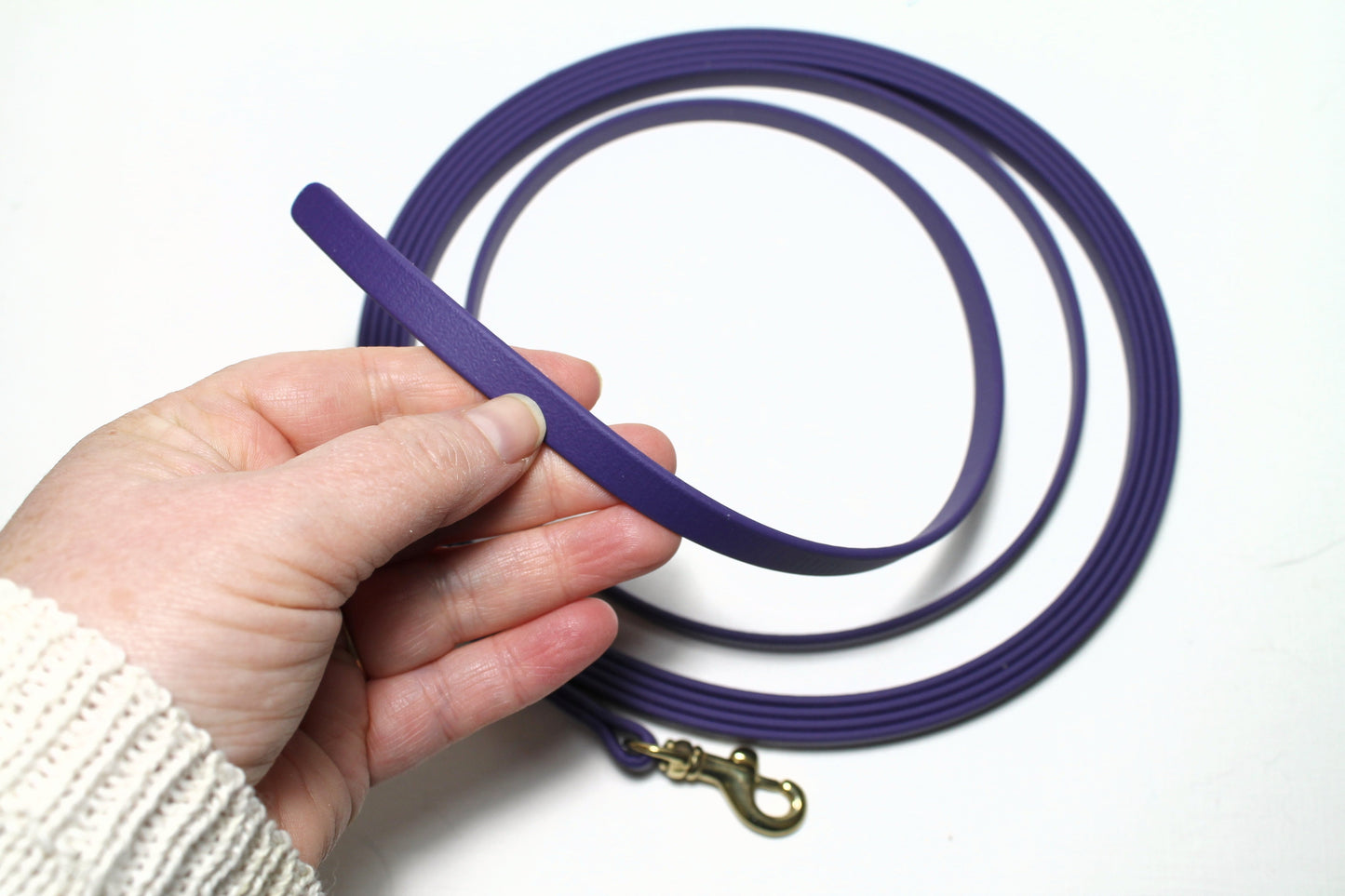 Lighter Weight Waterproof Tracking Recall Long Line - leash for smaller dog or cats - 3/8" (9mm) Biothane