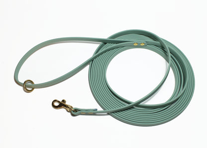 Lighter Weight Waterproof Tracking Recall Long Line - leash for smaller dog or cats - 3/8" (9mm) Biothane