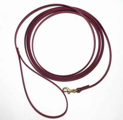 Lighter Weight Waterproof Tracking Recall Long Line - leash for smaller dog or cats - 3/8" (9mm) Biothane