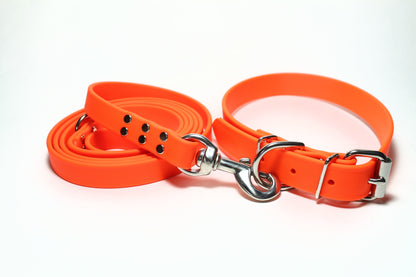 Neon Blaze Orange Biothane Dog Collar - 1 inch (25mm) wide