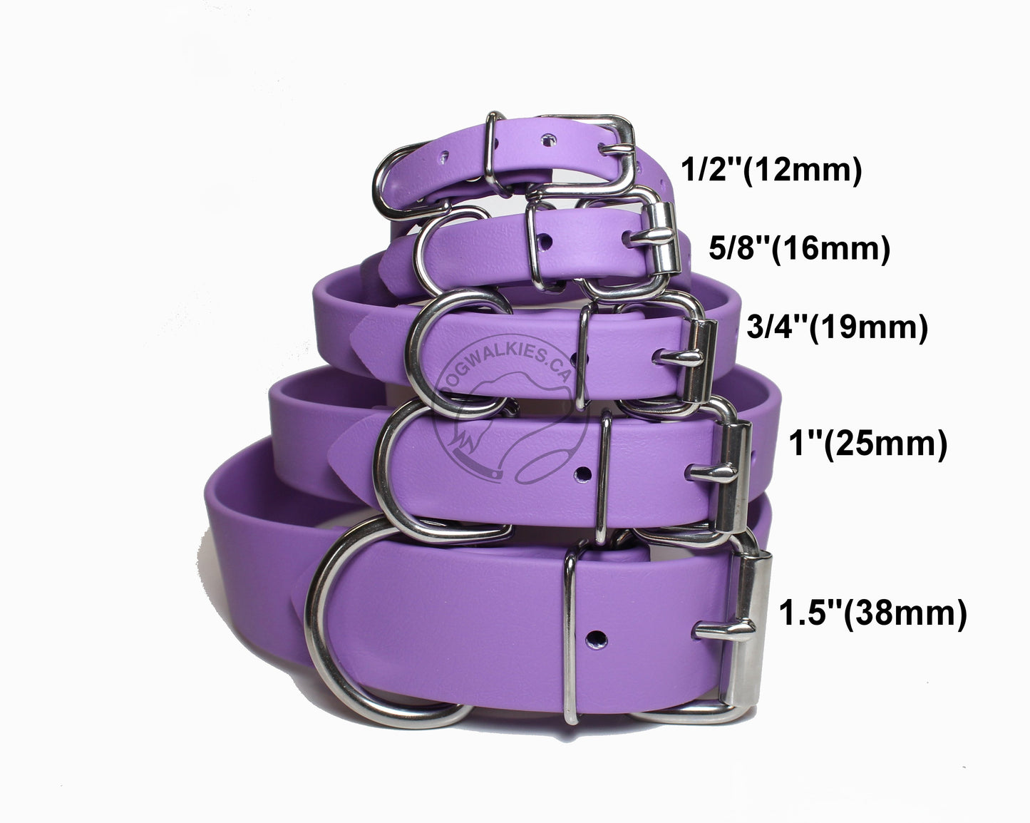 Amethyst Purple Biothane Dog Collar - Extra Wide - 1.5 inch (38mm) wide