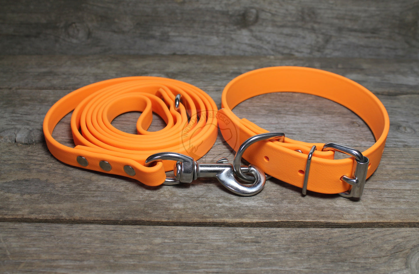 Bright Pumpkin Orange Biothane Dog Leash - Regular 16mm (5/8") width