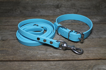Frozen Blue Biothane Dog Leash - Regular 16mm (5/8") width