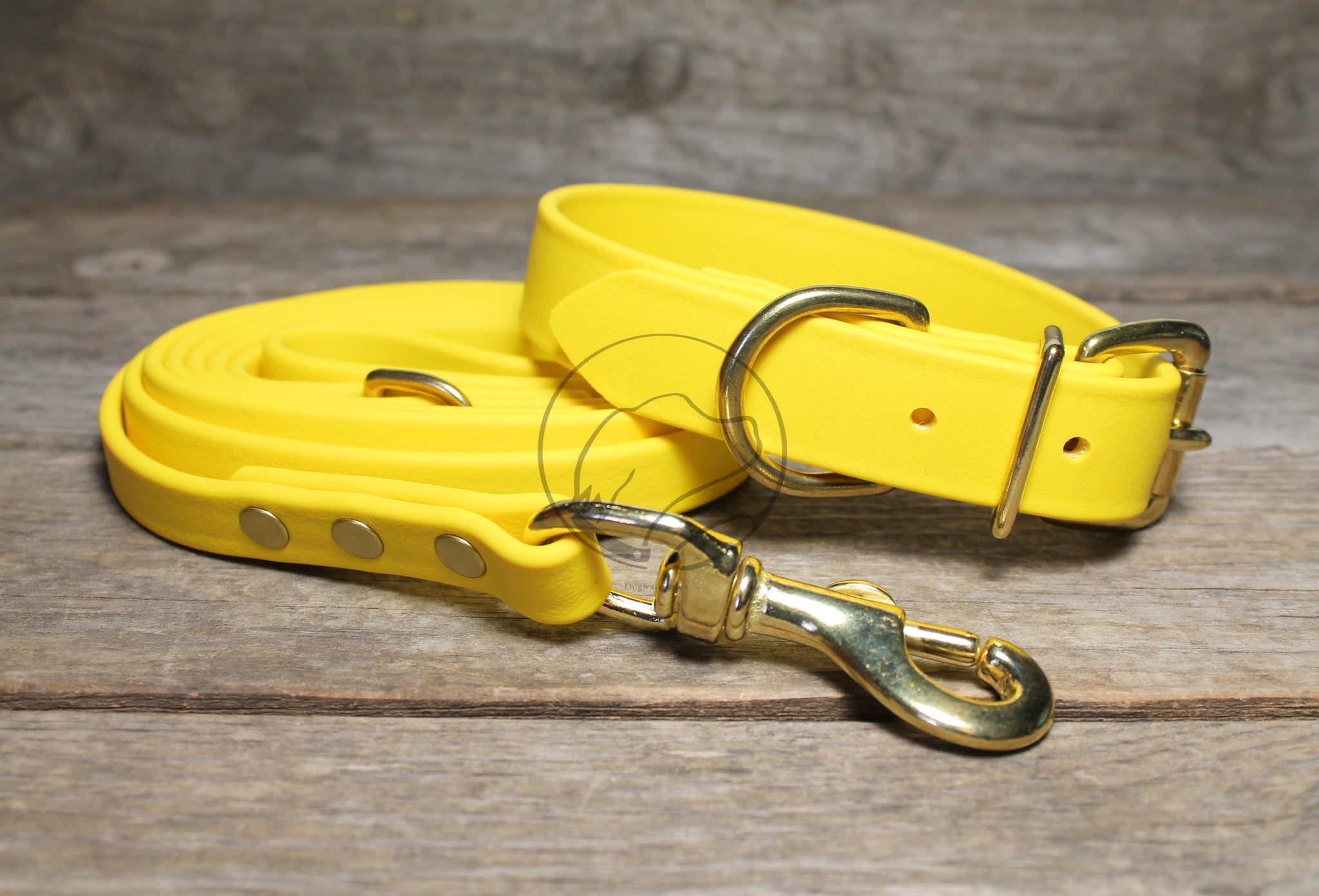 Sunflower Yellow Biothane Dog Collar - 1 inch (25mm) wide