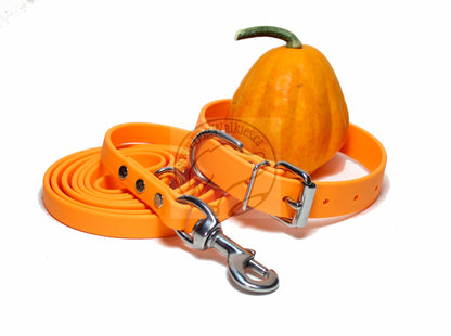 Bright Pumpkin Orange Biothane Dog Leash - Regular 16mm (5/8") width
