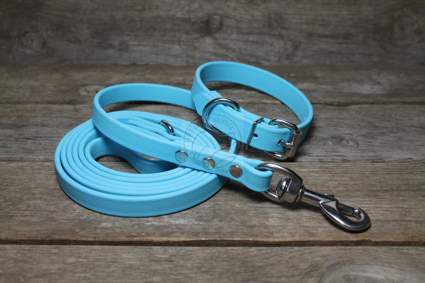 Frozen Blue Biothane Dog Leash - Regular 16mm (5/8") width