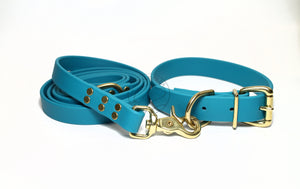 Oasis Blue Biothane Dog Collar - 1 inch (25mm) wide