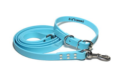 Frozen Blue Biothane Dog Collar - 3/4" (20mm) wide