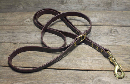 Two Handle Biothane Large 3/4"(20mm) wide Dog Leash - Leash with Traffic Handle - 37 Colours