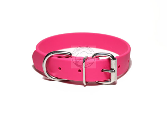 Fuchsia Pink Biothane Dog Collar - 1 inch (25mm) wide