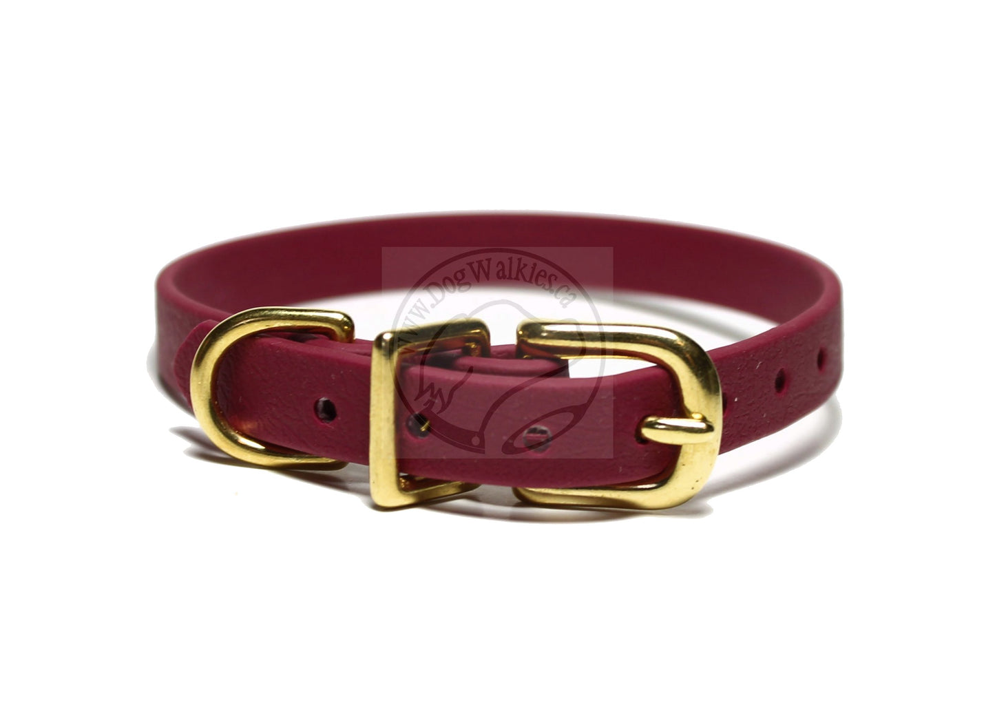 Wine Merlot Biothane Small Dog Collar - 1/2" (12mm) wide