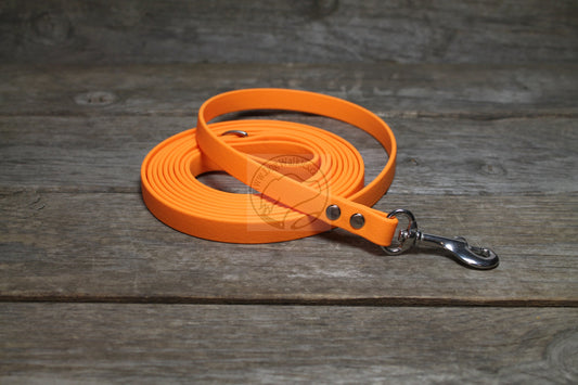 Bright Pumpkin Orange Biothane Small Dog Leash