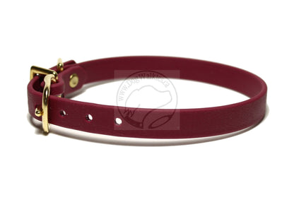 Wine Merlot Biothane Small Dog Collar - 1/2" (12mm) wide