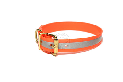 Reflective Genuine Biothane Dog Collar - 1 inch (25mm) wide - all colours