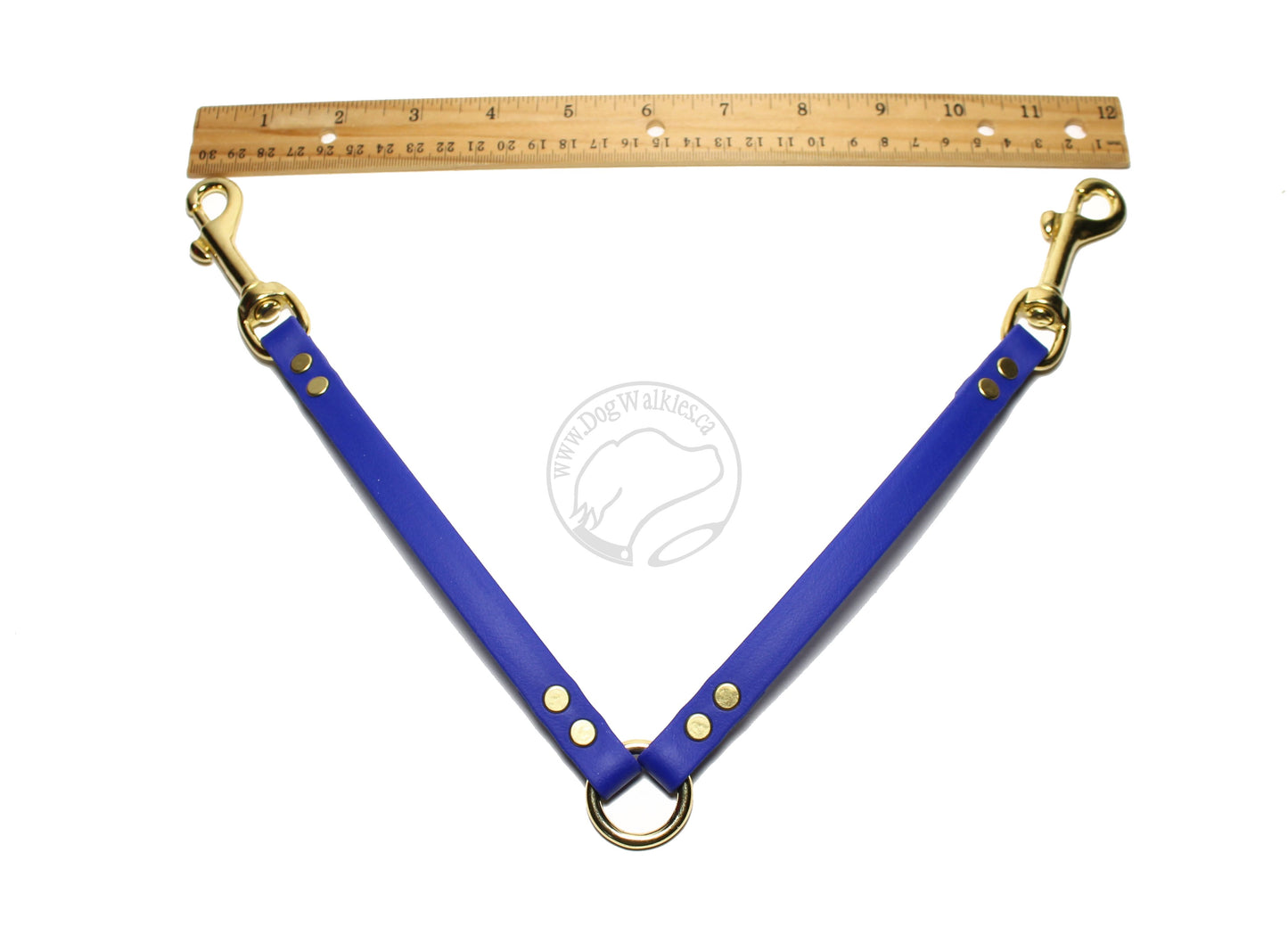 Thin Leash Coupler for 2 dogs; smaller double dog walker - 1/2" (12mm) wide