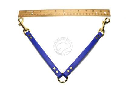 Thin Leash Coupler for 2 dogs; smaller double dog walker - 1/2" (12mm) wide