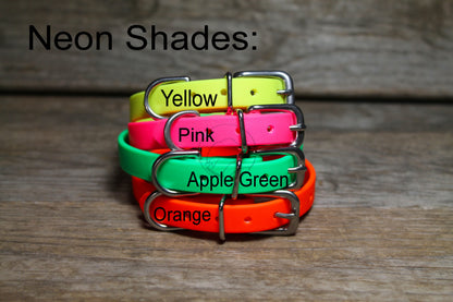 Neon Blaze Orange Biothane Small Dog Collar - 1/2" (12mm) wide