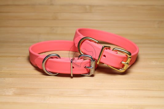 Peach Coral Biothane Dog Collar - 3/4" (20mm) wide