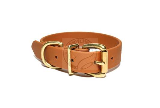 Caramel Brown Biothane Dog Collar - 1 inch (25mm) wide