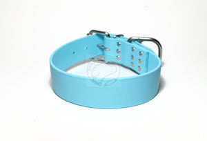 Frozen Blue Biothane Dog Collar - Extra Wide - 1.5 inch (38mm) wide