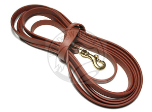 Heavier Weight Biothane 5/8" (16mm) Tracking Recall Long Line - waterproof leash for large dogs or stronger pullers