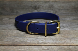 Navy Blue Biothane Dog Collar - 1 inch (25mm) wide