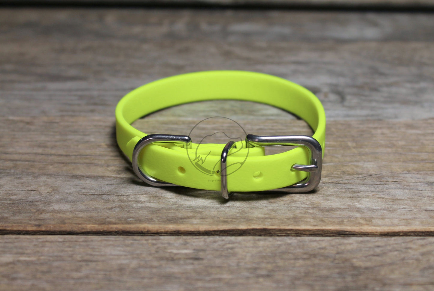 Neon Yellow Biothane Small Dog Collar - 1/2" (12mm) wide