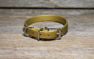 Gold Biothane Small Dog Collar - 1/2" (12mm) wide