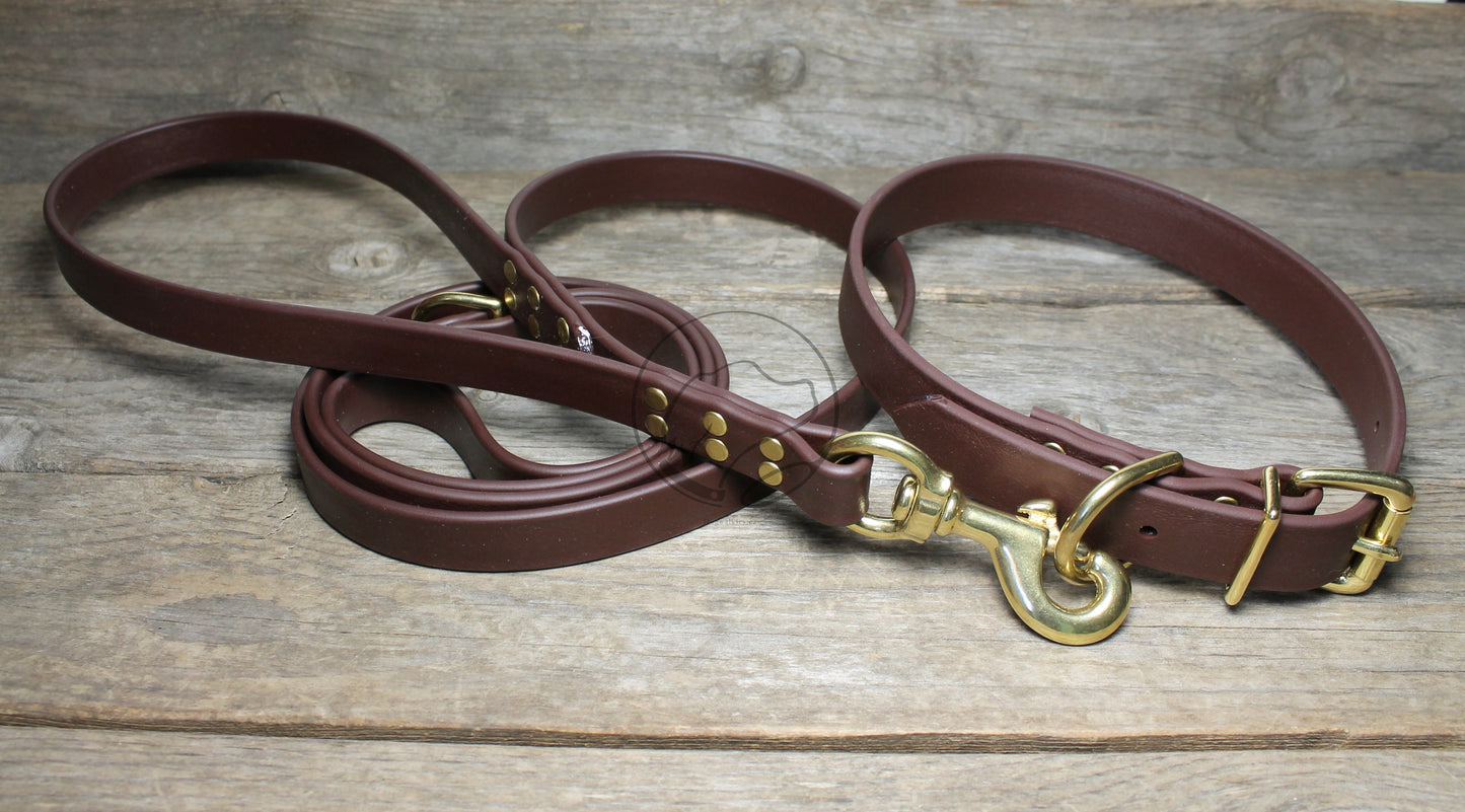 Two Handle Biothane Large 3/4"(20mm) wide Dog Leash - Leash with Traffic Handle - 37 Colours