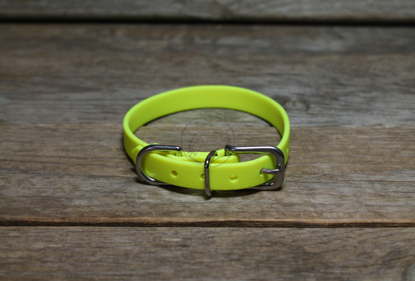 Neon Yellow Biothane Small Dog Collar - 1/2" (12mm) wide
