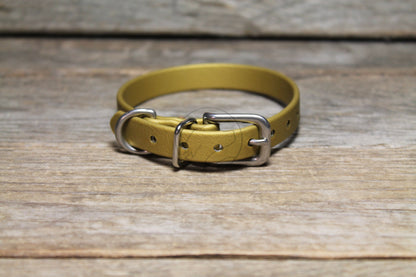 Gold Biothane Small Dog Collar - 1/2" (12mm) wide