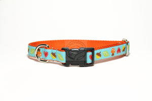 Acorn and Hearts Fall dog collar