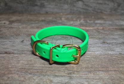 Neon Apple Green Biothane Dog Collar - 5/8"(16mm) wide