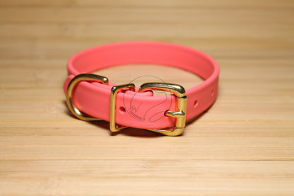 Peach Coral Biothane Dog Collar - 3/4" (20mm) wide