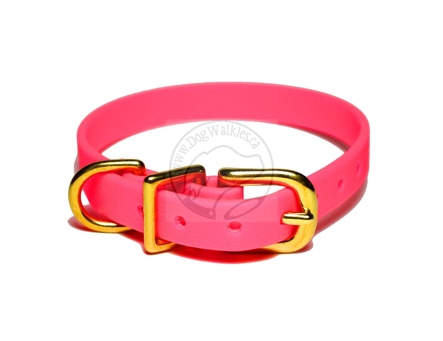 Neon Pink Biothane Small Dog Collar - 1/2" (12mm) wide