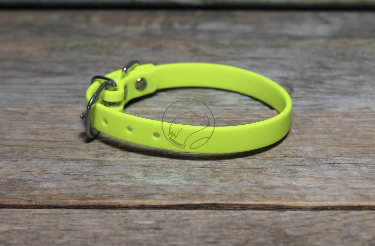 Neon Yellow Biothane Small Dog Collar - 1/2" (12mm) wide