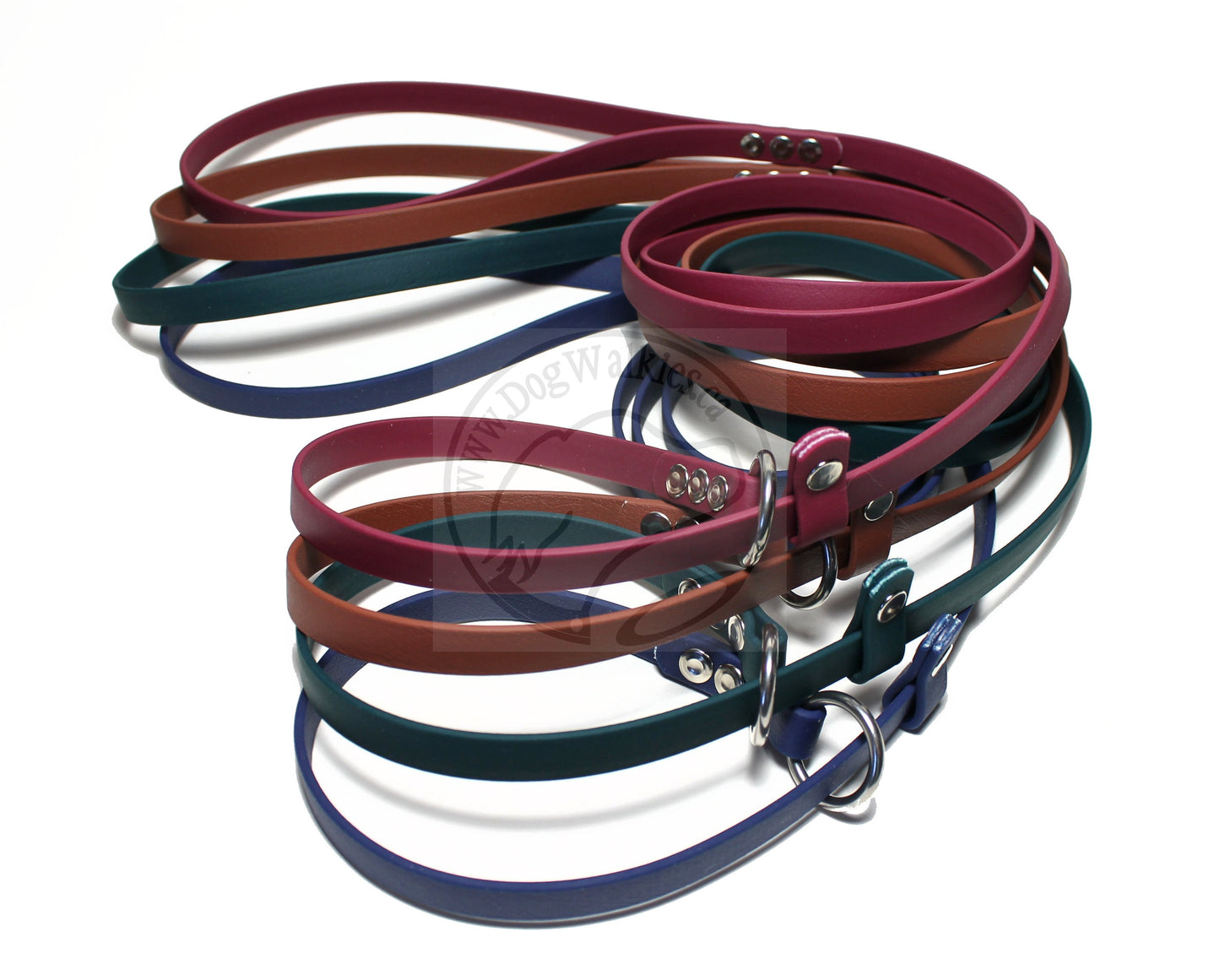 English Slip Lead - Stainless Steel or Solid Brass - Waterproof Leash in Genuine Biothane - 12mm (1/2") width