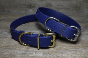 Navy Blue Biothane Dog Collar - 1 inch (25mm) wide