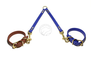 Thin Leash Coupler for 2 dogs; smaller double dog walker - 1/2" (12mm) wide