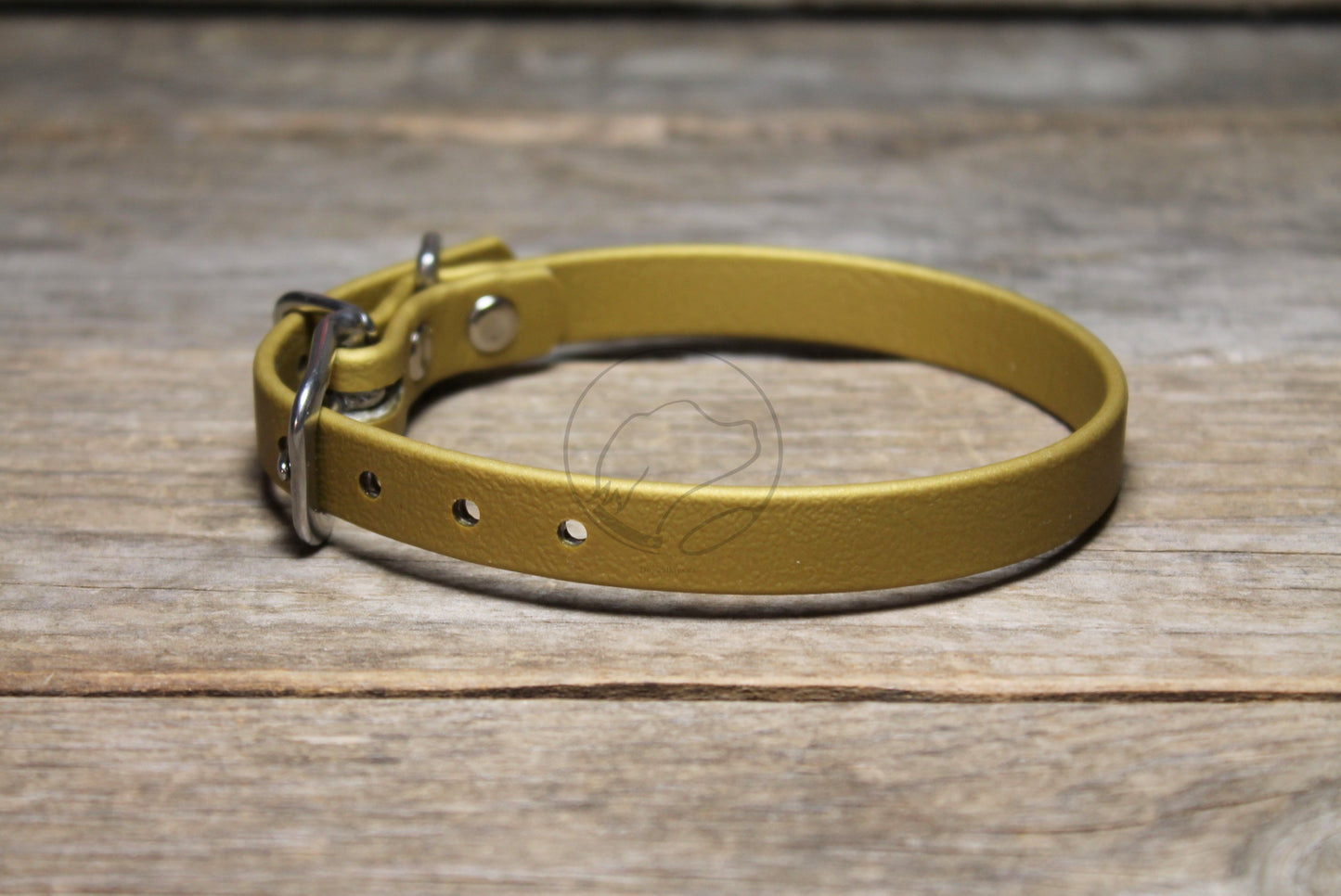 Gold Biothane Small Dog Collar - 1/2" (12mm) wide