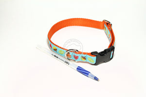 Acorn and Hearts Fall dog collar