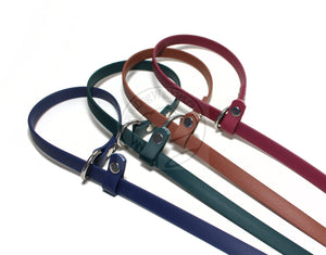 English Slip Lead - Stainless Steel or Solid Brass - Waterproof Leash in Genuine Biothane - 12mm (1/2") width