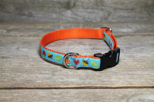 Acorn and Hearts Fall dog collar